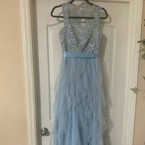 Ladies Womens Juniors Light Blue Formal Prom Dress Size 7